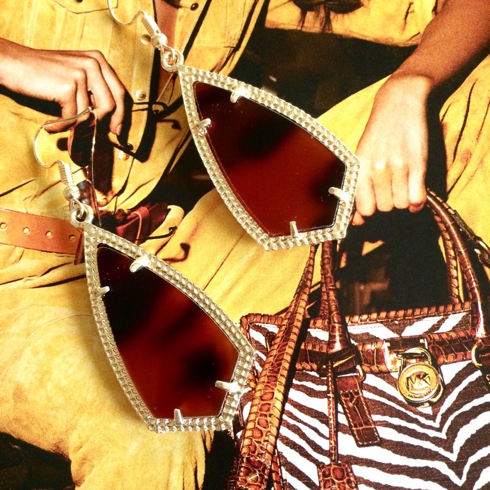 Tortoise Print Earrings.